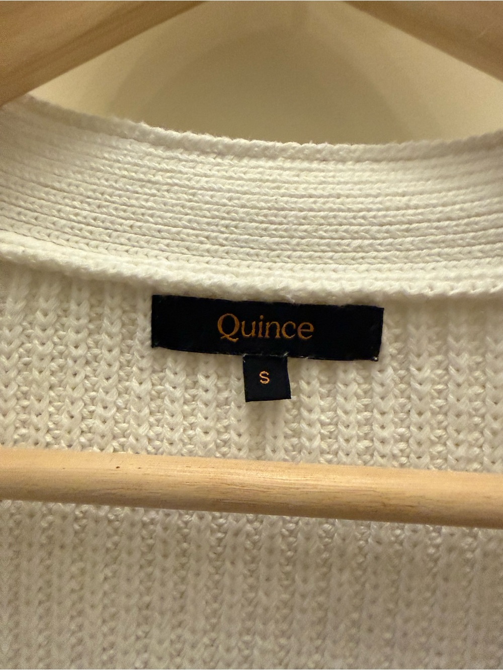 100% Organic Cotton Fisherman Boxy Cropped Cardigan Size Small (Ivory) - Picture 4 of 5